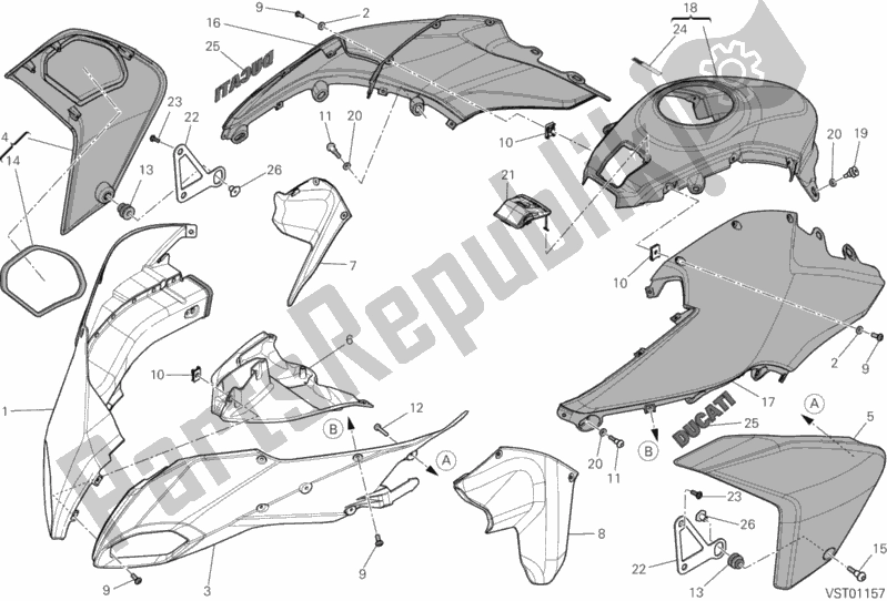 All parts for the 34a - Fairing of the Ducati Multistrada 1200 S Touring D-air 2014